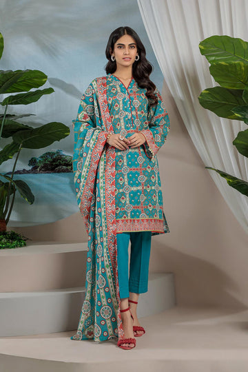 Bonanza Satrangi Aso223p16 Teal Eid Prints 2022 Online Shopping
